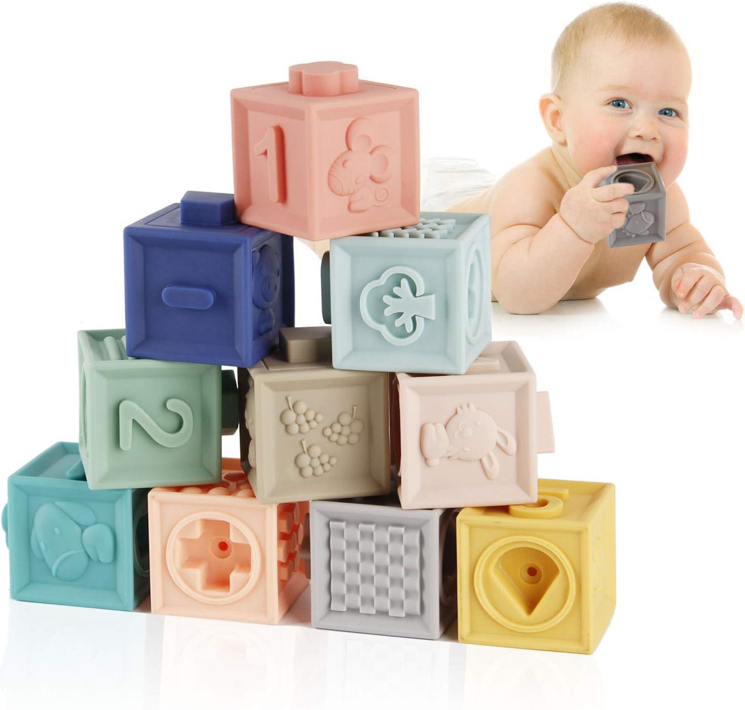 Mini Tudou Baby Blocks Soft Building Blocks Baby Toys Teethers Toy Educational Squeeze Play Review
